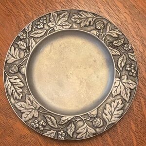 Longaberger 8” Pewter “Falling Leave” Plate